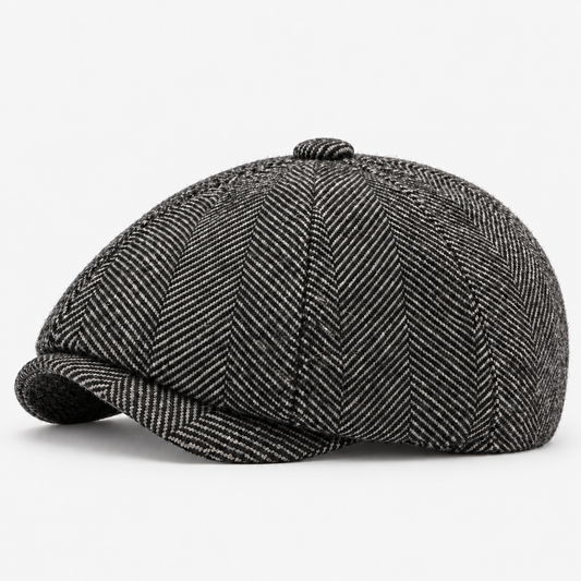 Cecil men's driving cap in Gray – square side view