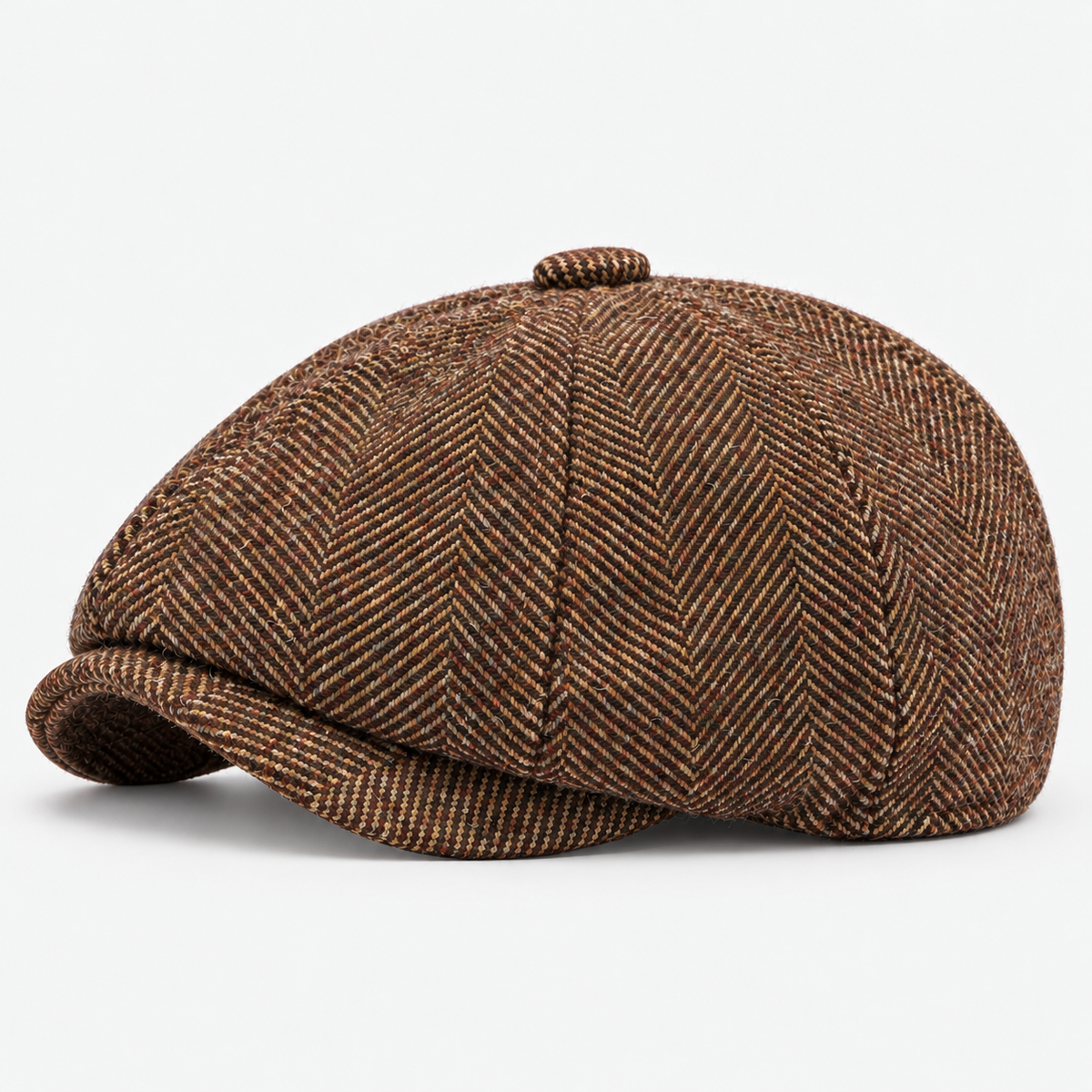 Cecil men's driving cap in Tan – square side view