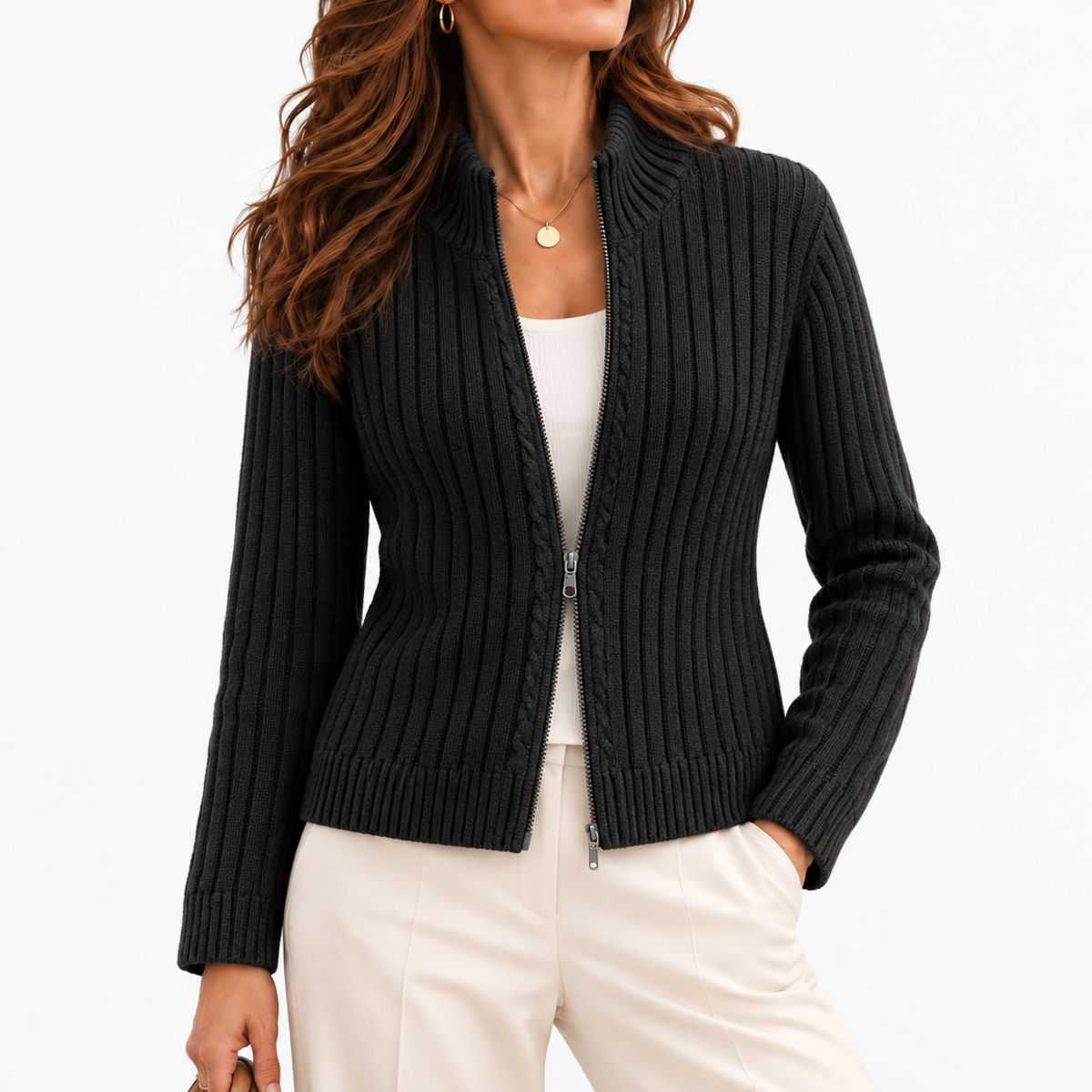 Claire Women's Soft Slim-Fit Button-Up Shirt — Black | Hudson & Wells
