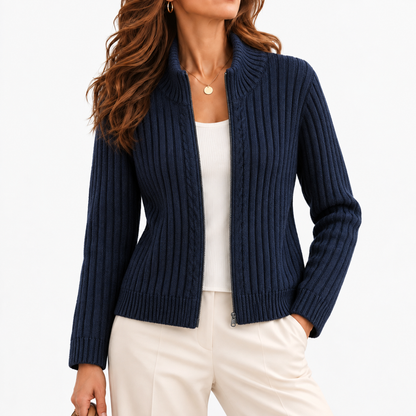 Claire Women's Soft Slim-Fit Button-Up Shirt — Navy | Hudson & Wells