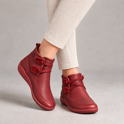 Clara Women's Everyday Comfort Shoes, Extended Sizing — Burgundy | Hudson & Wells