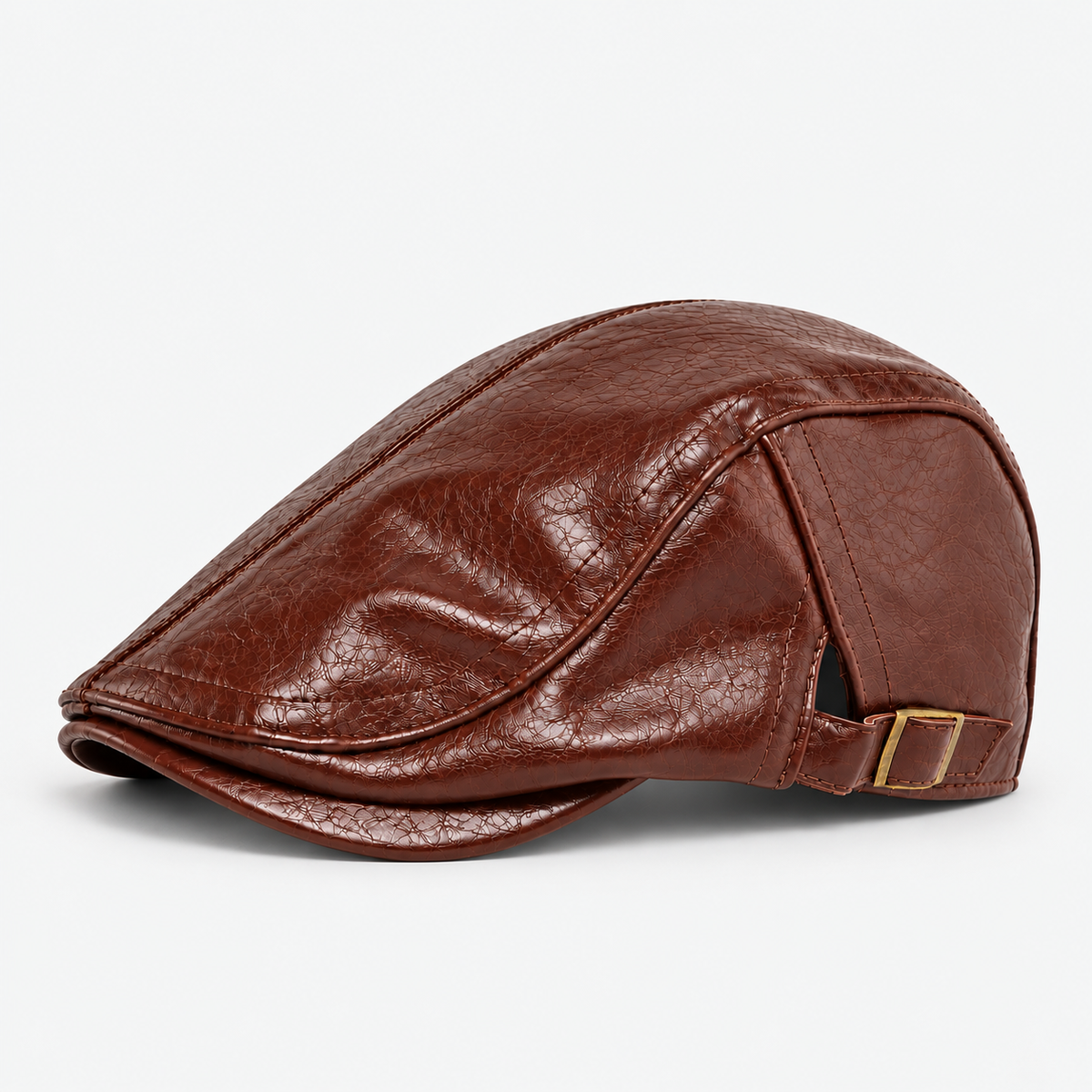 Clifton men's driving cap in Dark Brown – square side view