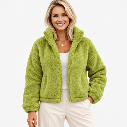 Darla Stretch Zip-Up Jacket — Green | Hudson & Wells