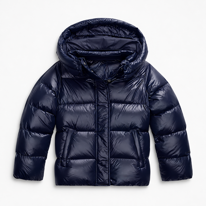 Delilah Comfort Cropped Puffer Jacket, Hooded | Hudson & Wells