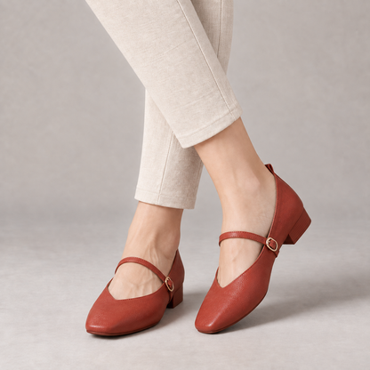 Diana Women's Cushioned Shoes, Broad Size Range — Red | Hudson & Wells