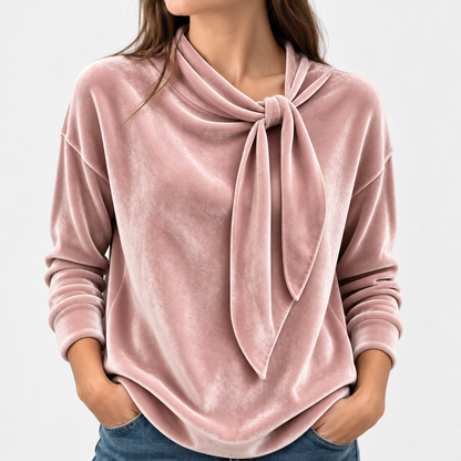 Dinah Relaxed Fit Tie-Neck Blouse | Hudson & Wells