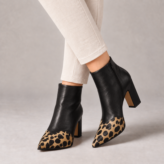 Dorothea Women's Soft Pointed-Toe Ankle Boots — Leopard | Hudson & Wells