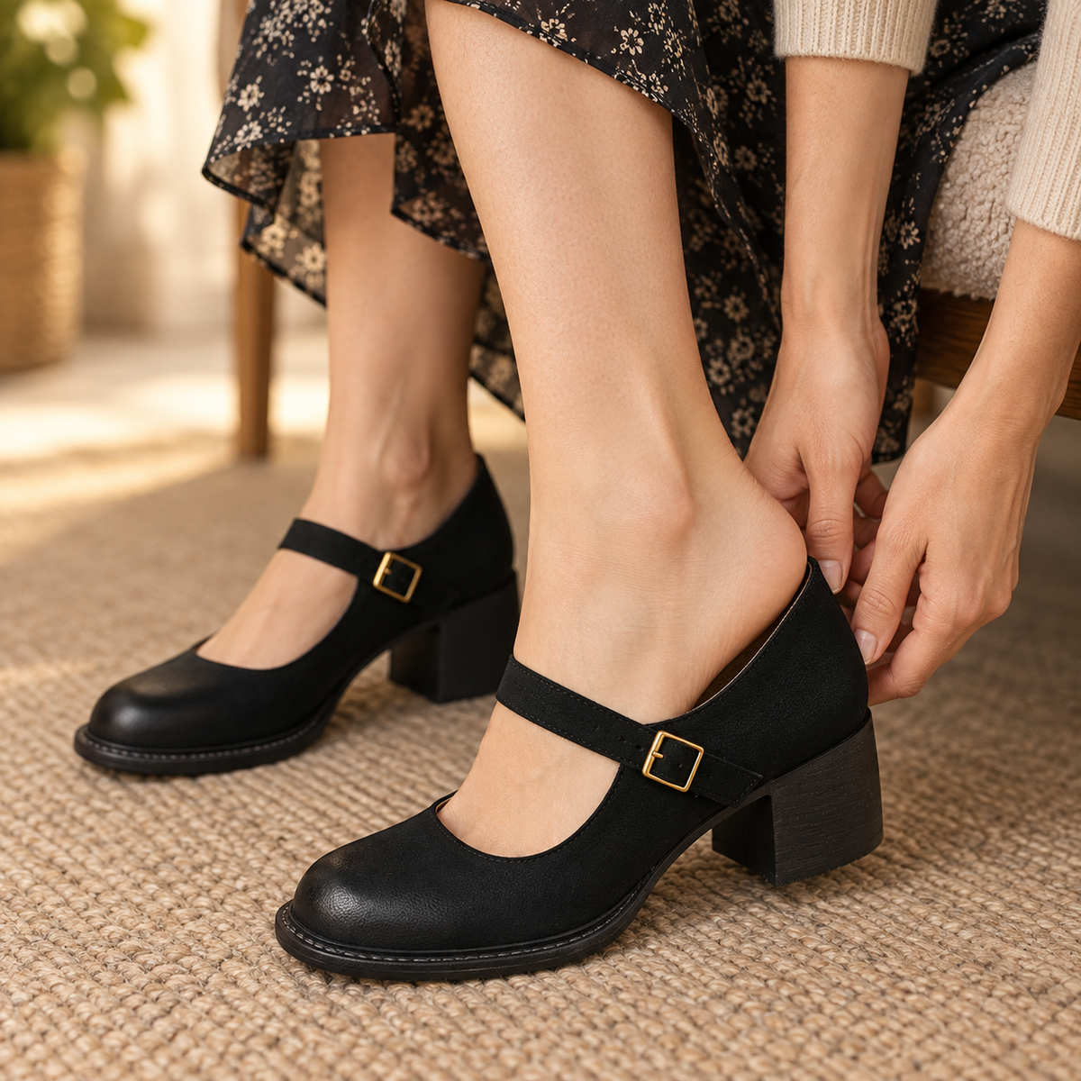 Dorothy Women's Everyday Comfort Mary Jane Pumps, Block Heel | Hudson & Wells