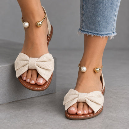 Effie Easy Slip-On Bow Flat Sandals | Hudson & Wells