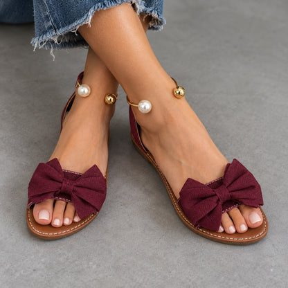 Effie Easy Slip-On Bow Flat Sandals | Hudson & Wells