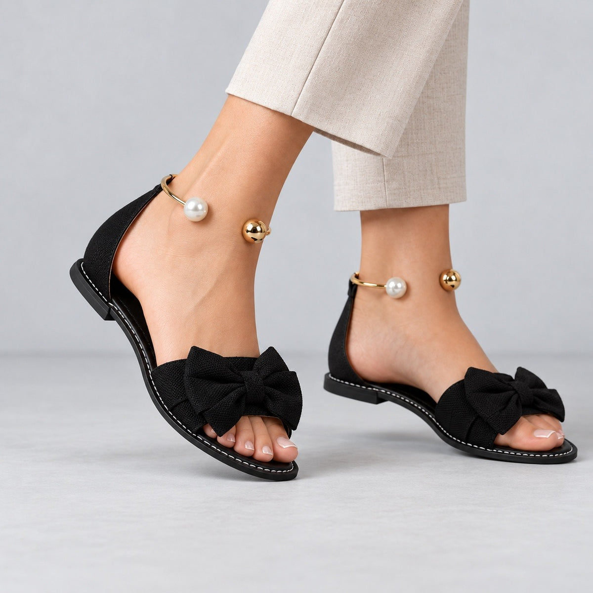 Effie Easy Slip-On Bow Flat Sandals | Hudson & Wells