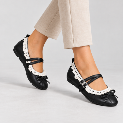 Ellen Comfort Lace-Trim Mary Jane Shoes | Hudson & Wells