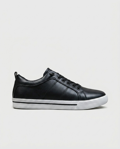 Elliot Stitched Sneaker — Black | Hudson & Wells