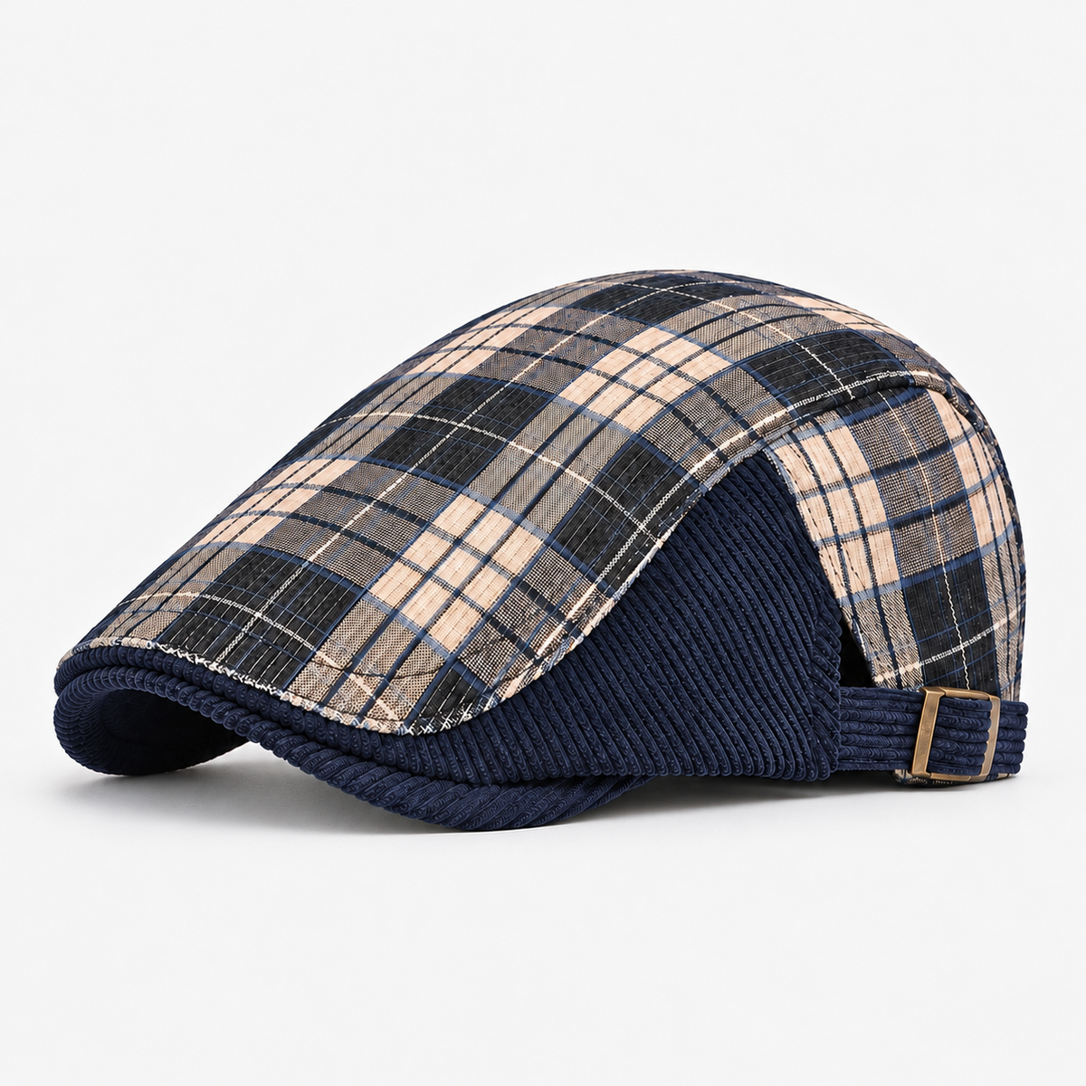 Emmett men's driving cap in Navy – square side view