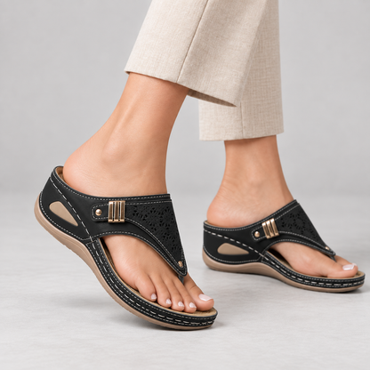 Etta Women's Lightweight Rubber-Sole Wedge Sandals | Hudson & Wells