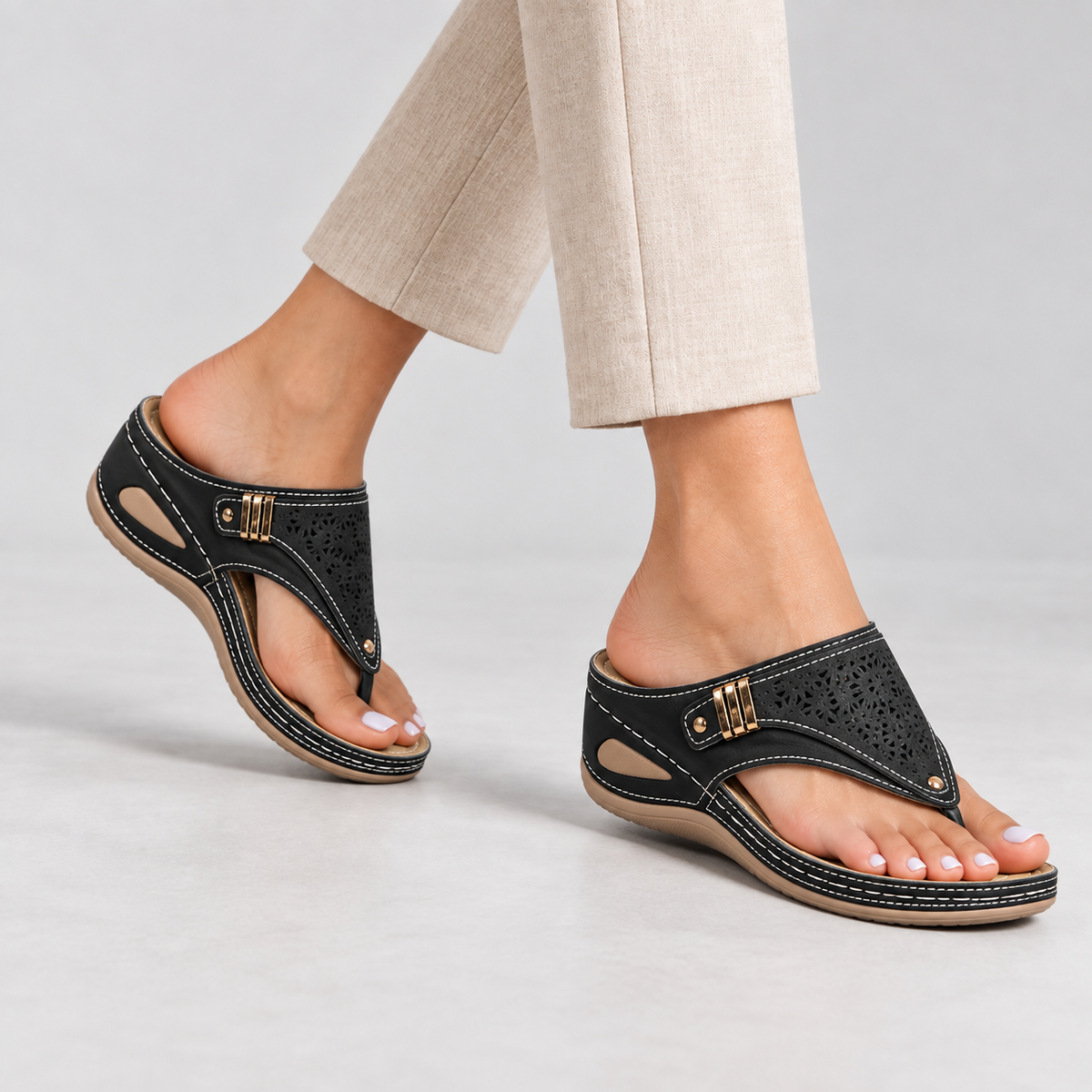 Etta Women's Lightweight Rubber-Sole Wedge Sandals | Hudson & Wells