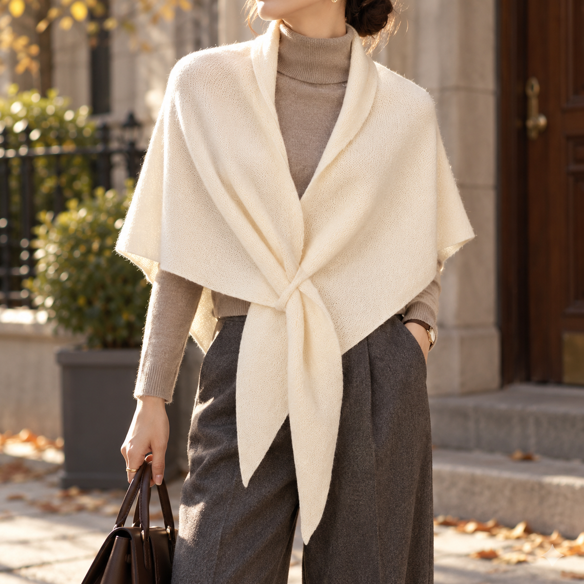 Eudora Comfort Shoulder Shawl, Folded Lapels | Hudson & Wells