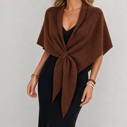 Eudora Comfort Shoulder Shawl, Folded Lapels — Caramel | Hudson & Wells