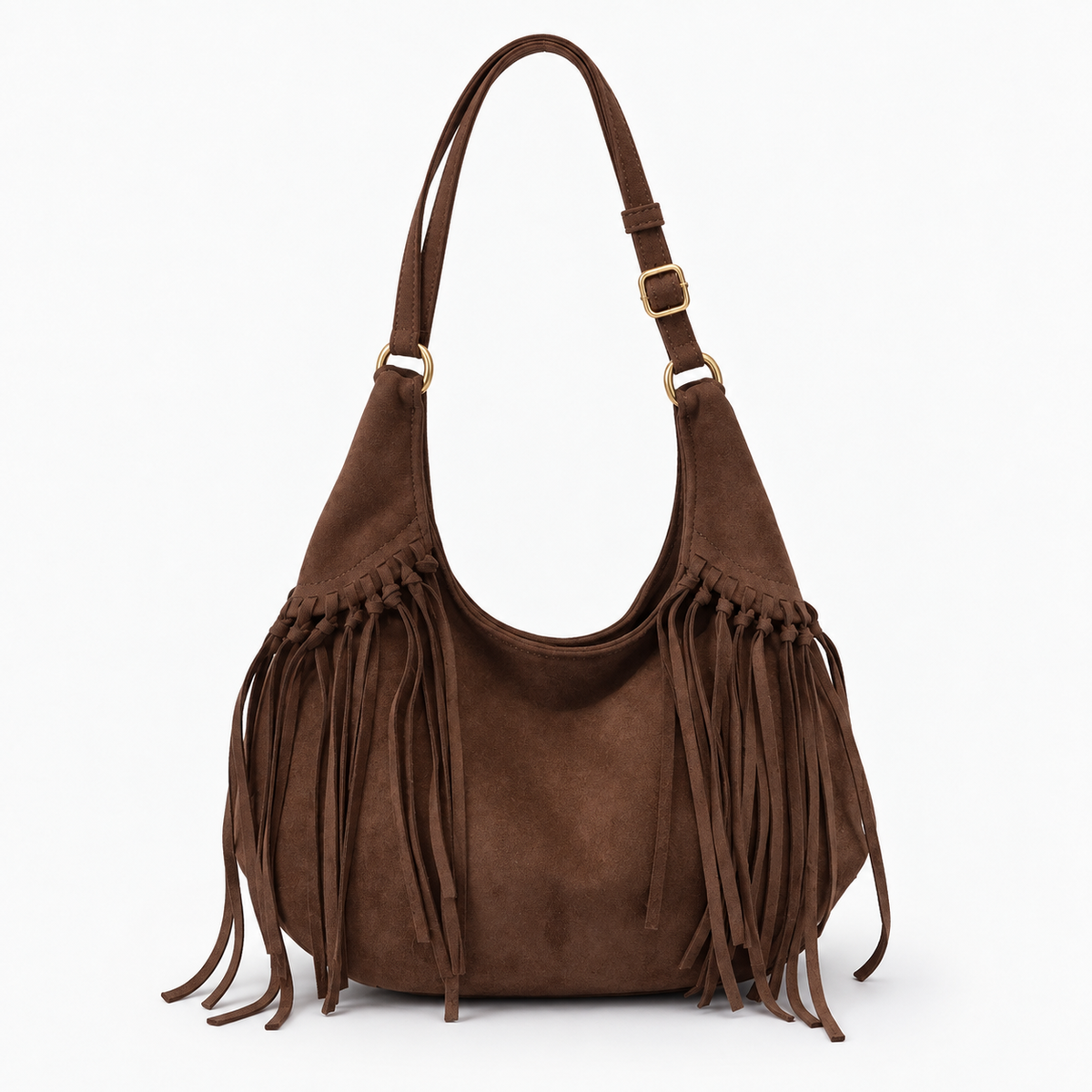 Everett Fringe Hobo — Dark Brown | Hudson & Wells