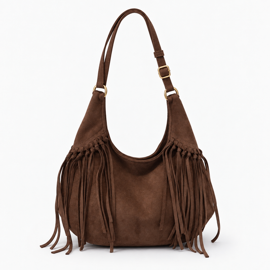 Everett Fringe Hobo — Dark Brown | Hudson & Wells