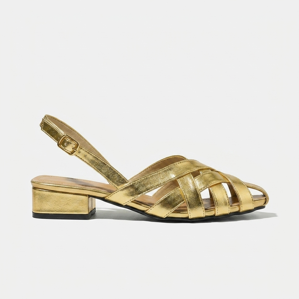 Everett Woven Slingback — Gold | Hudson & Wells