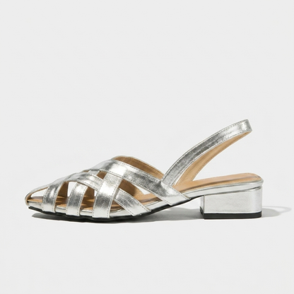 Everett Woven Slingback — Silver | Hudson & Wells