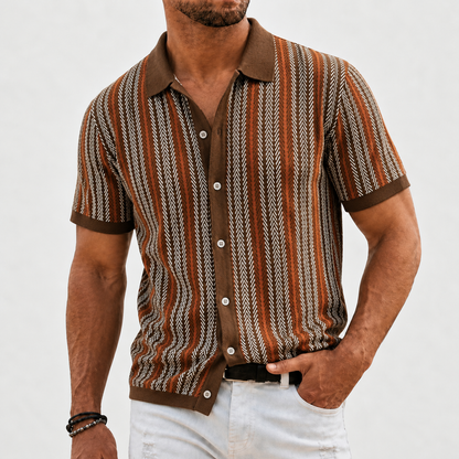 Franklin Comfort Button-Up Shirt — Clay Stripe | Hudson & Wells