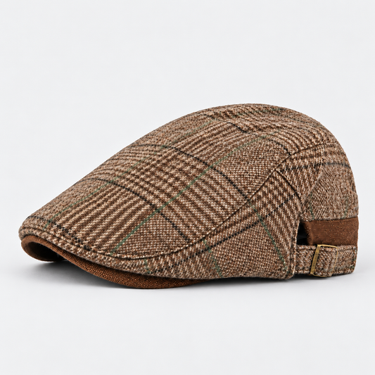 Franklin men's driving cap in Brown – square side view