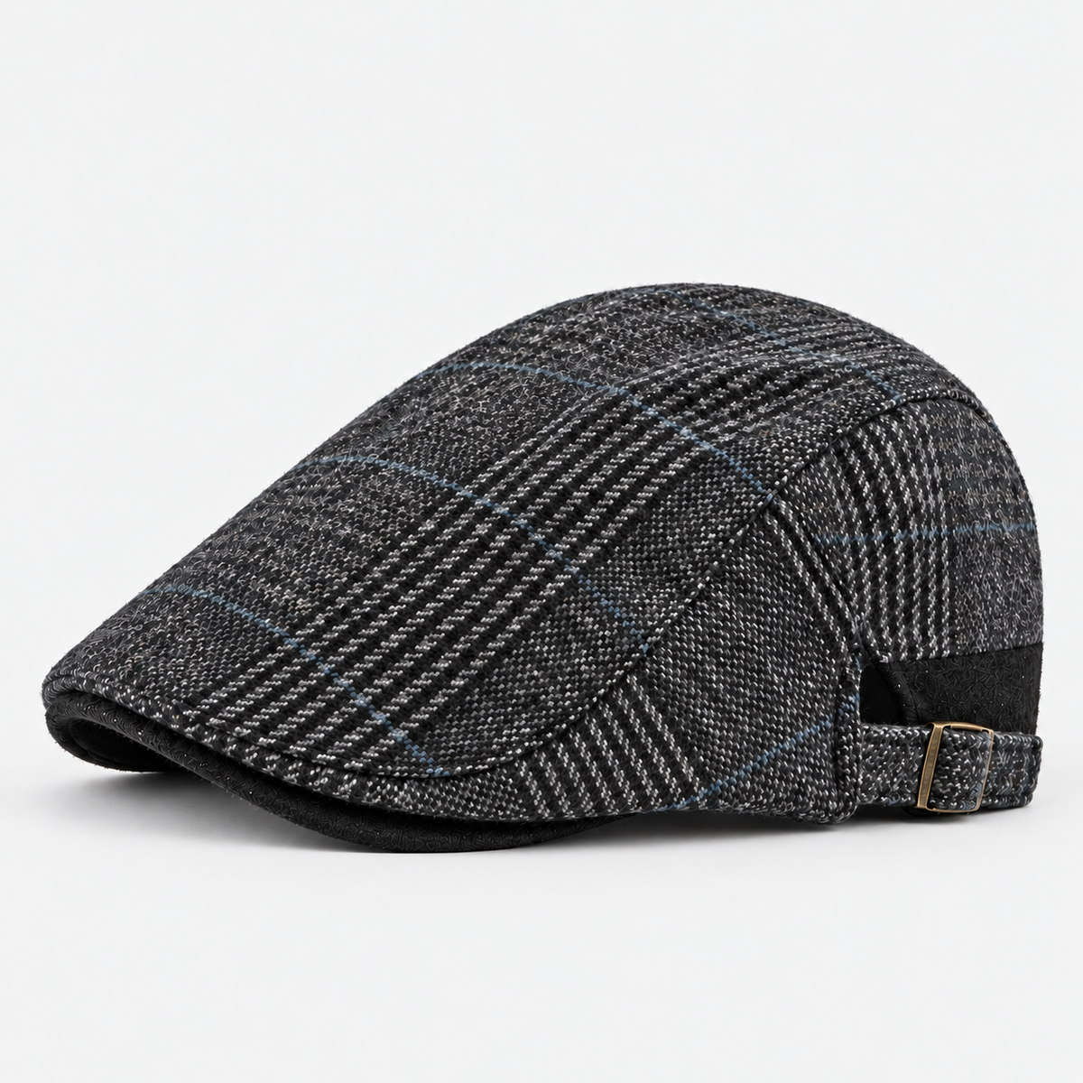 Franklin men's driving cap in Charcoal – square side view