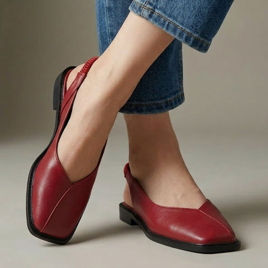 Genevieve Slip-On Flat — Red | Hudson & Wells
