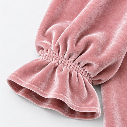 Gladys Relaxed Fit Ruffle-Cuff Hoodie, Drawstring | Hudson & Wells