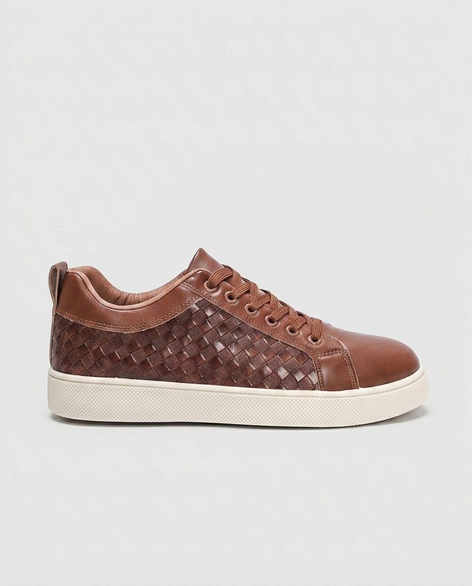 Graham Basketweave Sneaker — Brown | Hudson & Wells