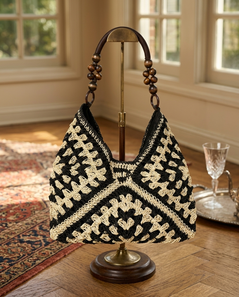 Graham Crochet Hobo — Black | Hudson & Wells