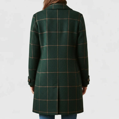 Hester Relaxed Fit Plaid Coat, Notched Lapel | Hudson & Wells