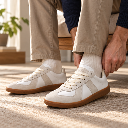 Holden Leather Sneakers, Stitched Toe | Hudson & Wells