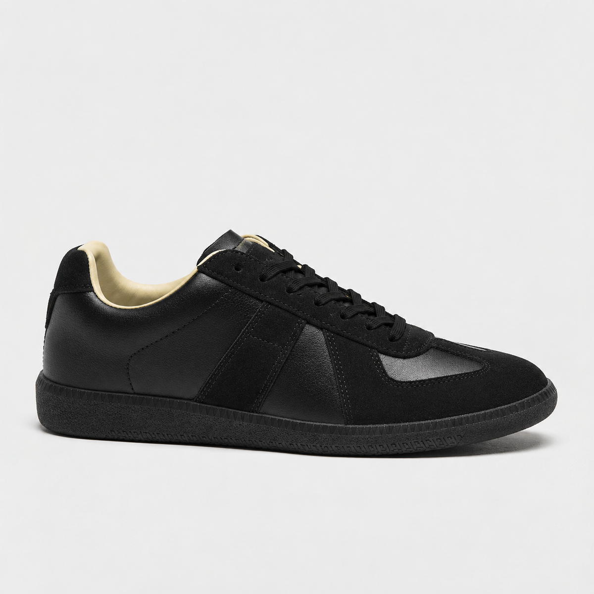 Holden Leather Sneakers, Stitched Toe — All Black (Dx ) | Hudson & Wells