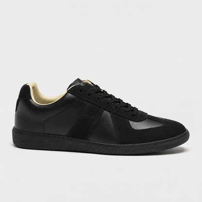 Holden Leather Sneakers, Stitched Toe — All Black (Dx ) | Hudson & Wells