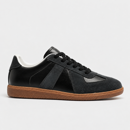 Holden Leather Sneakers, Stitched Toe — Black (8015 ) | Hudson & Wells