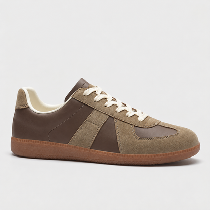 Holden Leather Sneakers, Stitched Toe — Coffee (Dx ) | Hudson & Wells