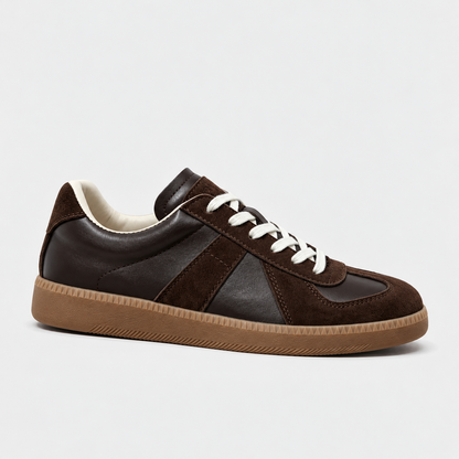 Holden Leather Sneakers, Stitched Toe — Dark Brown (Dx 36 48) | Hudson & Wells