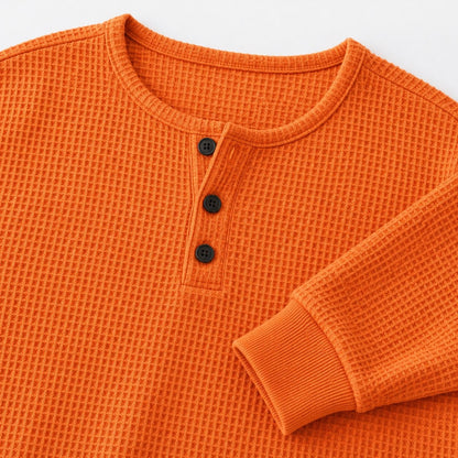 Ivy Relaxed Fit Waffle-Knit Henley Top | Hudson & Wells