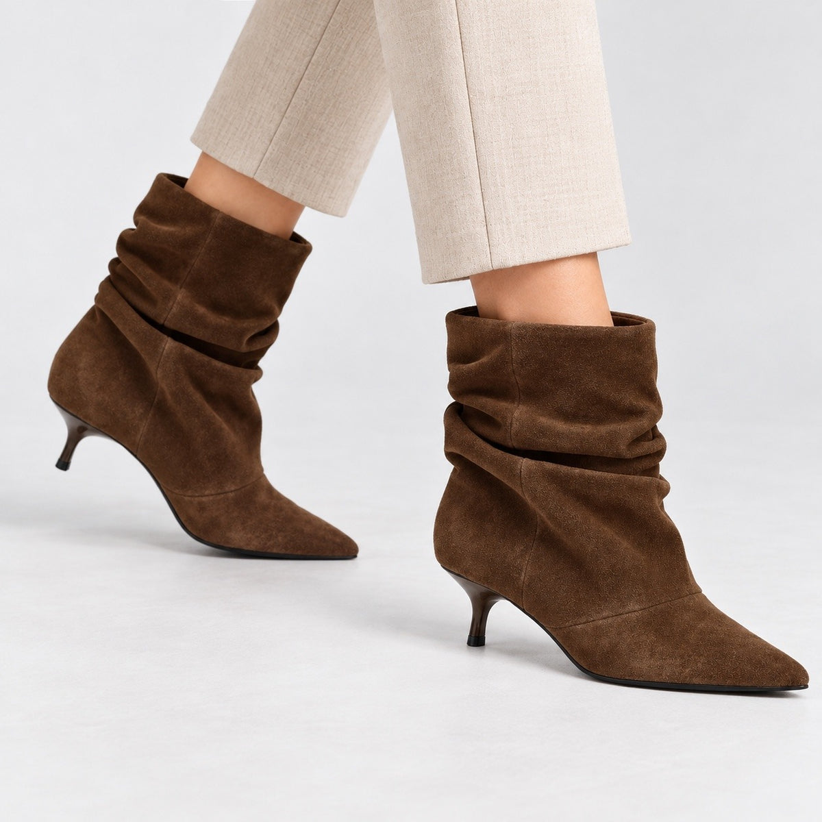 Jeanette Soft Slouch Ankle Boots — Brown | Hudson & Wells