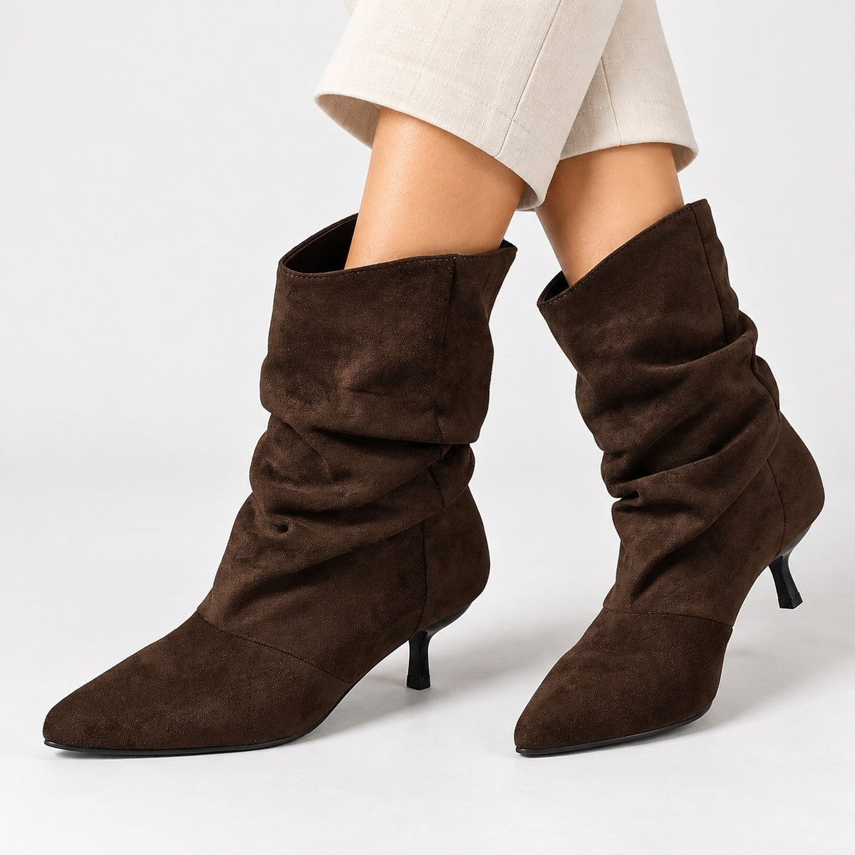 Jeanette Soft Slouch Ankle Boots — Coffee | Hudson & Wells