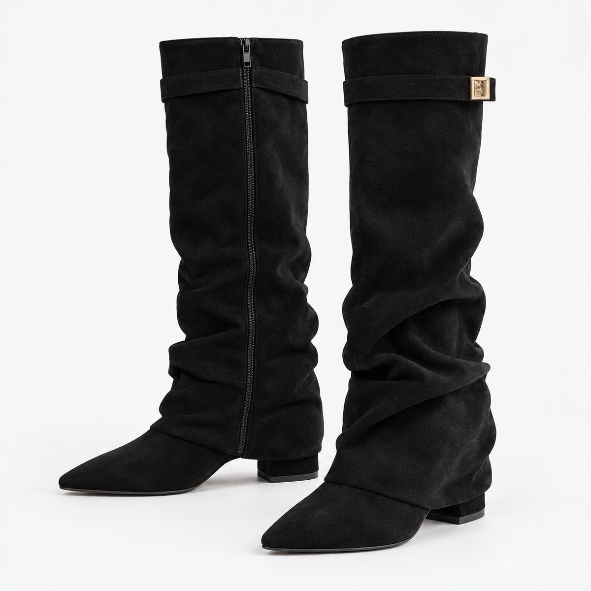 Jolene Relaxed Fit Knee-High Boots, Pointed Toe | Hudson & Wells
