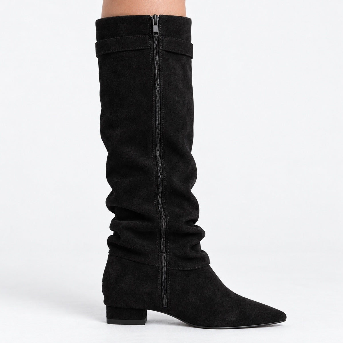 Jolene Relaxed Fit Knee-High Boots, Pointed Toe | Hudson & Wells