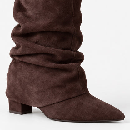 Jolene Relaxed Fit Knee-High Boots, Pointed Toe | Hudson & Wells