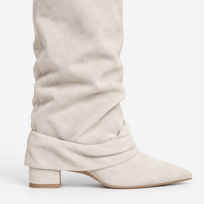 Jolene Relaxed Fit Knee-High Boots, Pointed Toe | Hudson & Wells