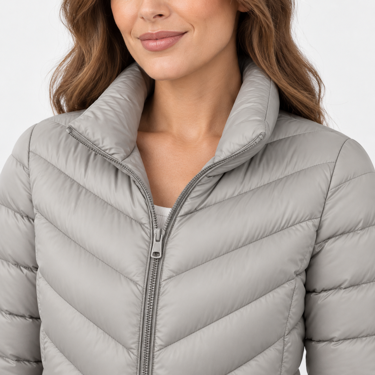 Kathryn Soft Chevron Quilted Puffer Jacket | Hudson & Wells