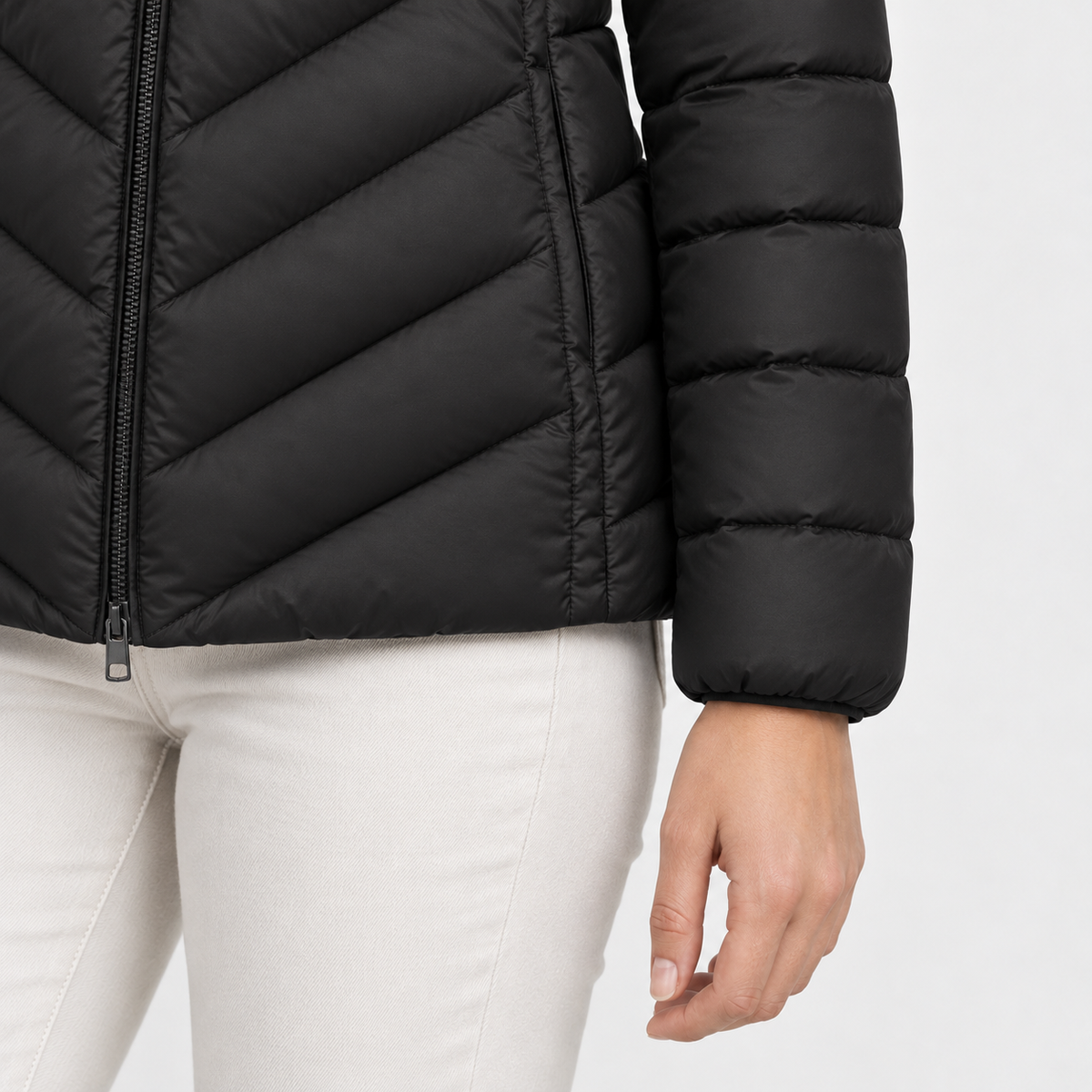 Kathryn Soft Chevron Quilted Puffer Jacket | Hudson & Wells