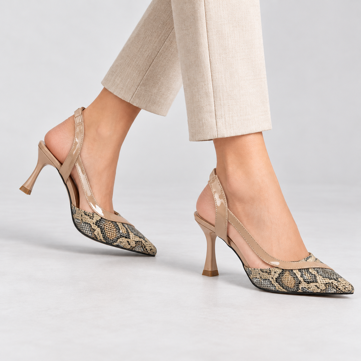 Laverne Stretch Slingback Heels | Hudson & Wells